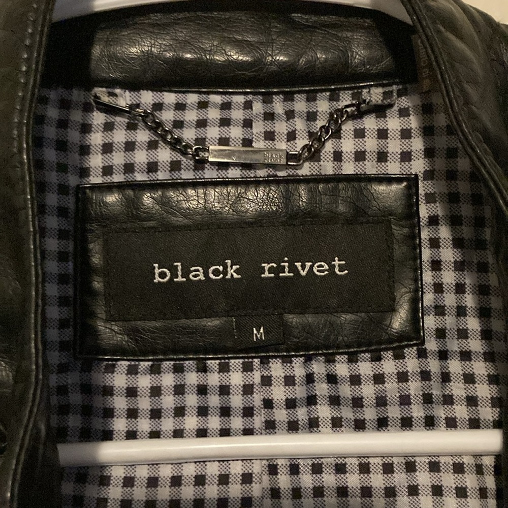 Black Rivet Leather Jacket - Picture 2 of 3